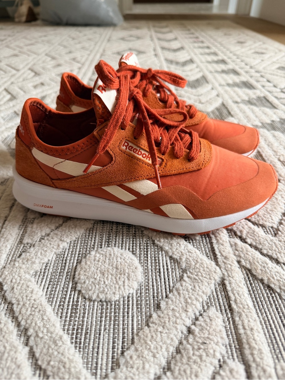 Reebok Orange and Cream Low-Profile Trainers